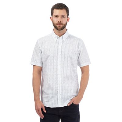 J by Jasper Conran Big and tall white paisley print short sleeved shirt
